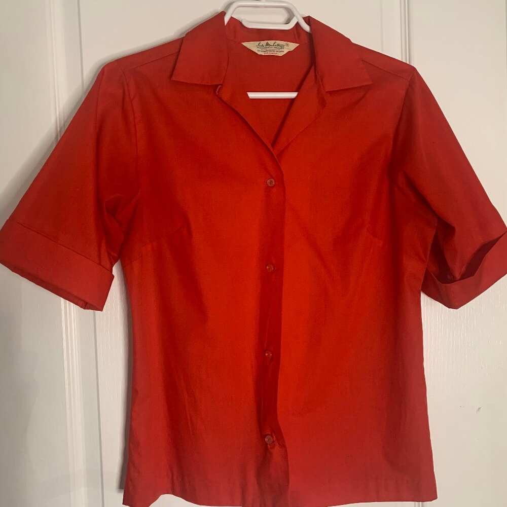 Vintage Ladies Red Bowling Shirt
